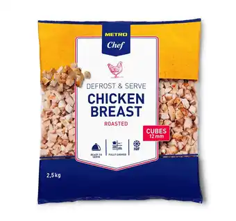 Makro Metro chef cubos de frango para forno iqf 2,5kg promoção