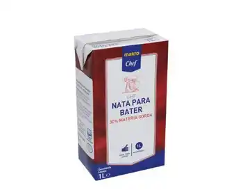 Makro Metro chef nata uht para bater 30% materia gorda 6 x 1 l promoção