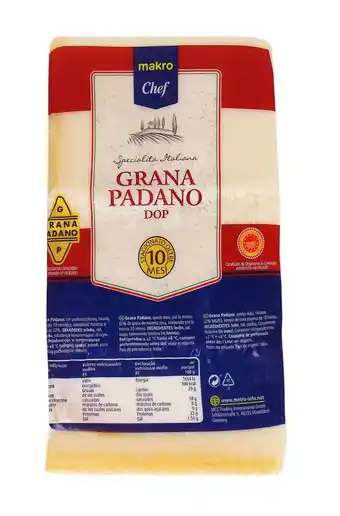Makro chef queijo grana padano dop 10 meses kg