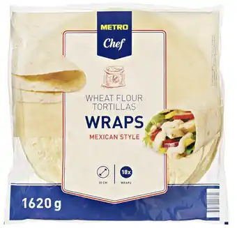 Makro Metro chef tortilla wrap 30 cm 18 un promoção