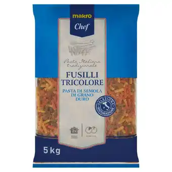 Makro Metro chef fusilli tricolor 5 kg promoção