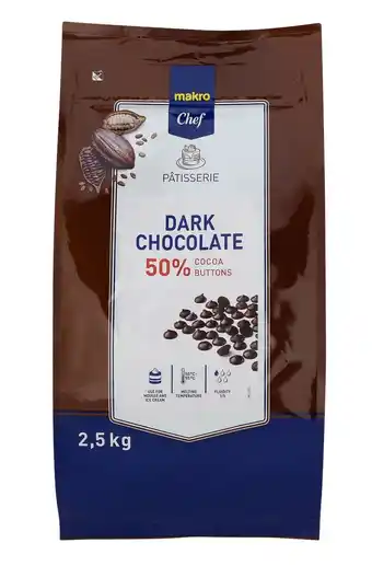 Makro Makro chef chocolate negro botoes 50% 2,5kg promoção