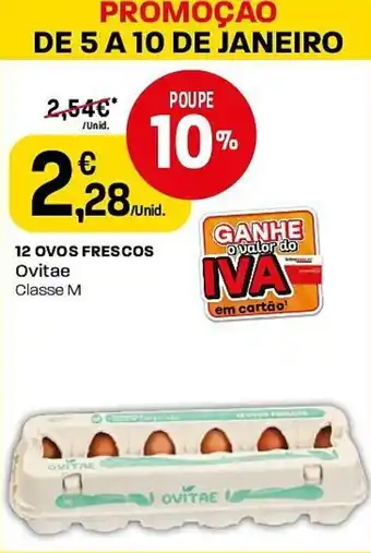 Intermarché 12 OVOS FRESCOS Ovitae Classe M promoção