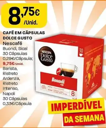 Intermarché CAFÉ EM CÁPSULAS DOLCE GUSTO Nescafé promoção