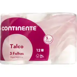 Continente Papel higiénico 3 folhas ultra suave talco promoção
