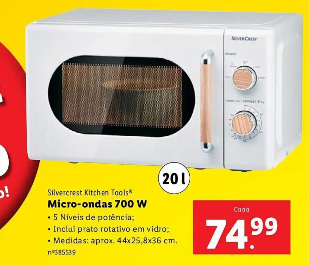 Promoção Silvercrest Kitchen Tools Microondas 700 W 20L em Lidl