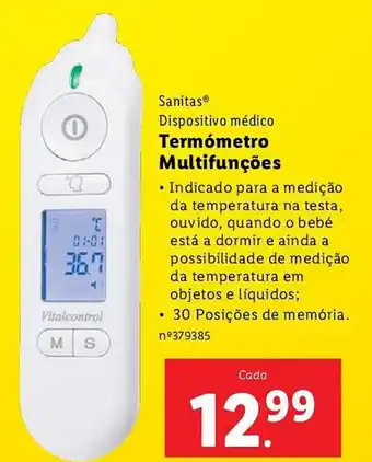 Sanitas Dispositivo médico Termómetro Multifunções