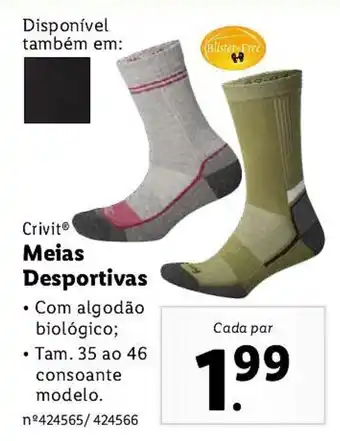 Lidl Crivit Meias Desportivas promoção