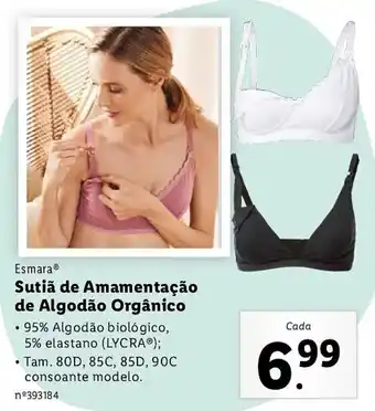 Lidl Esmara Sutiã de Amamentação de Algodão Orgânico promoção