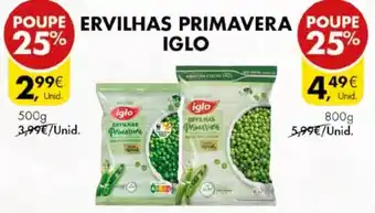 Pingo Doce ERVILHAS PRIMAVERA IGLO 500g promoção