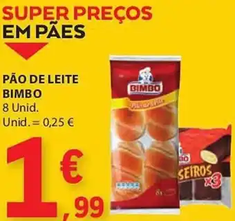 E.Leclerc PÃO DE LEITE BIMBO 8 Unid. promoção