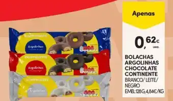 Continente BOLACHAS ARGOLINHAS CHOCOLATE CONTINENTE EMB:128G promoção