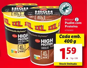 Lidl Milbona Pudim com Proteína nº160603 promoção