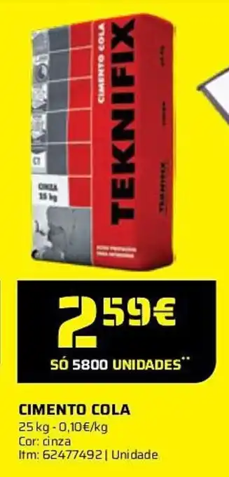 Bricomarché CIMENTO COLA 25kg promoção