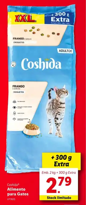 Lidl Coshida Alimento para Gatos Emb. 2 kg + 300 g Extra promoção