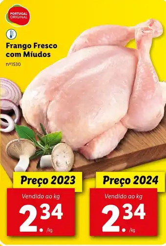 Lidl Frango Fresco com Míudos Vendido ao kg promoção