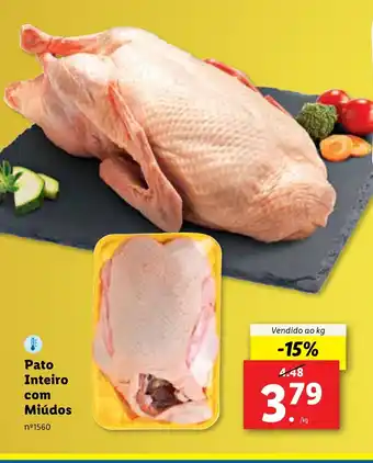 Lidl Pato Inteiro com Miúdos Vendido ao kg promoção