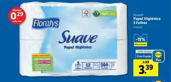 Lidl Floralys Papel Higiénico 3 Folhas promoção