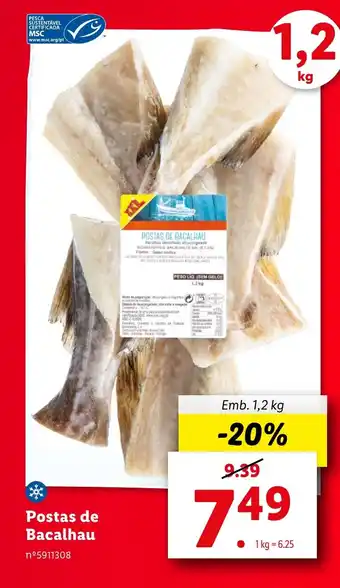 Lidl Postas de Bacalhau Emb. 1,2 kg promoção