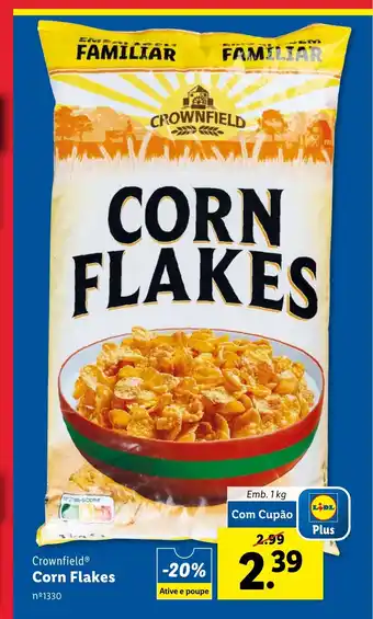 Lidl Crownfield Corn Flakes promoção