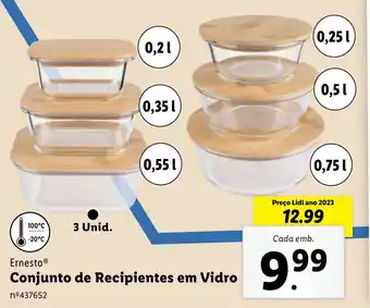 Lidl Ernesto Conjunto de Recipientes em Vidro promoção