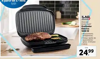 Lidl Silvercrest Kitchen Tools Grelhador Elétrico 1000w promoção
