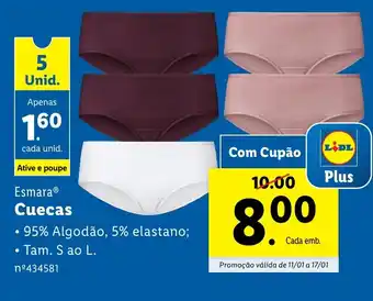 Lidl Esmara Cuecas promoção