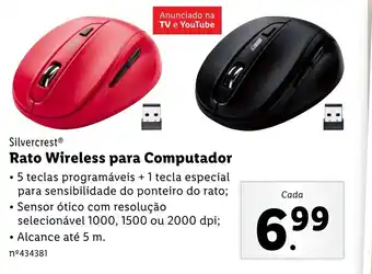 Lidl Silvercrest Rato Wireless para Computador promoção