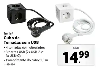 Lidl Tronic Cubo de Tomadas com USB promoção