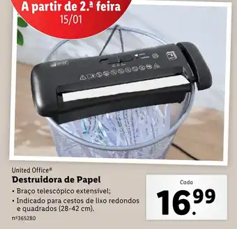Lidl United Office Destruidora de Papel promoção
