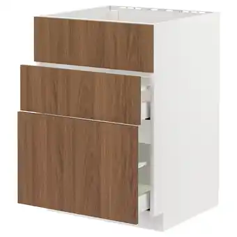 IKEA Metod / maximera arm bx p/plc/exaus int c/gv, branco/tistorp efeito nogueira castanha, 60x60 cm promoção