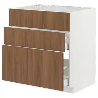 IKEA Metod / maximera arm bx p/plc/exaus int c/gv, branco/tistorp efeito nogueira castanha, 80x60 cm promoção