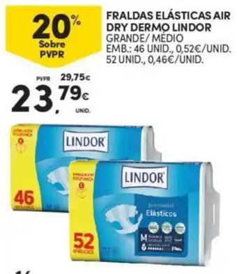Continente FRALDAS ELÁSTICAS AIR DRY DERMO LINDOR promoção
