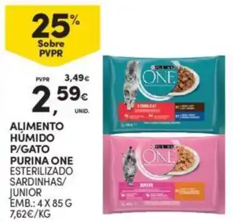 Continente ALIMENTO HÚMIDO P/GATO PURINA ONE EMB.: 4X 85 G promoção