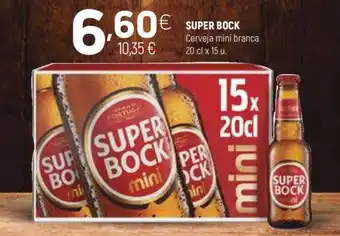 Coviran SUPER BOCK Cerveja mini branca 20 cl x 15 u. promoção