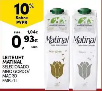 Continente LEITE UHT MATINAL MAGRO EMB.:1L promoção
