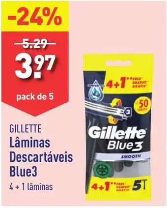 GILLETTE Lâminas Descartáveis Blue3 pack de 5