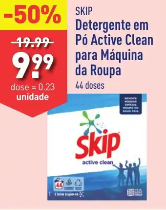 ALDI Skip Detergente em Pó Active Clean para Máquina da Roupa 44 doses promoção