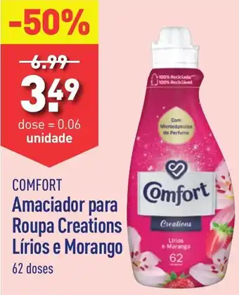 ALDI COMFORT Amaciador para Roupa Creations Lírios e Morango 62 doses promoção