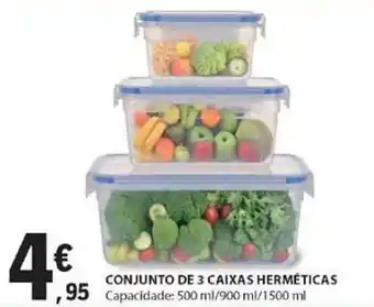 E.Leclerc CONJUNTO DE 3 CAIXAS HERMÉTICAS promoção