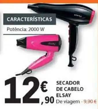 E.Leclerc SECADOR DE CABELO ELSAY promoção