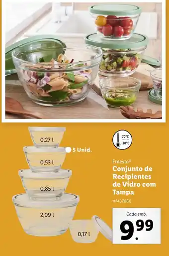 Lidl Ernesto Conjunto de Recipientes de Vidro com Tampa promoção