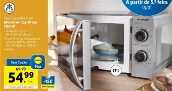 Lidl Silvercrest Kitchen Tools Micro-ondas Prata 700 W promoção