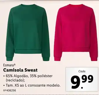Lidl Esmara Camisola Sweat promoção