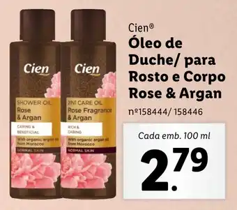 Lidl Cien Óleo de Duche/ para Rosto e Corpo Rose & Argan promoção