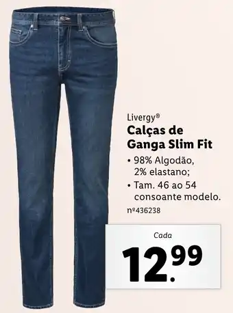 Lidl Livergy Calças de Ganga Slim Fit promoção