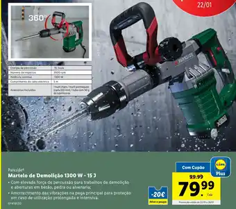 Lidl Parkside Martelo de Demolição 1300 W - 15 J promoção