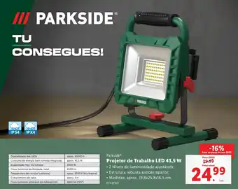 Lidl Parkside Projetor de Trabalho LED 43,5 W promoção