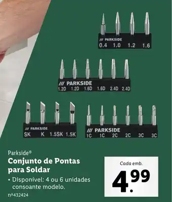 Lidl Parkside Conjunto de Pontas para Soldar promoção