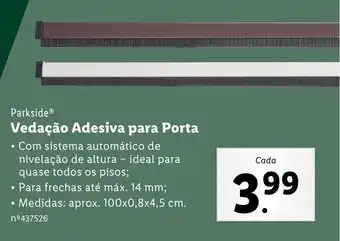 Lidl Parkside Vedação Adesiva para Porta promoção